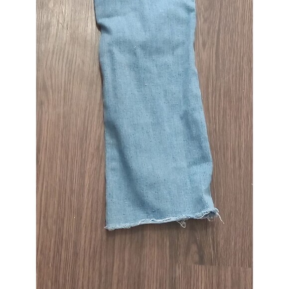 Risen Jeans Juniors Size 25/1  Straight Denim Light Wash Raw Hem midrise - Picture 11 of 16